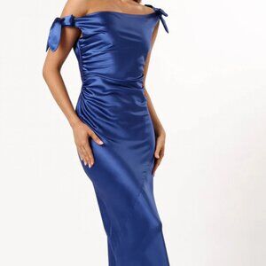 Petal and Pup - Selma Off Shoulder Maxi Dress - Blue
